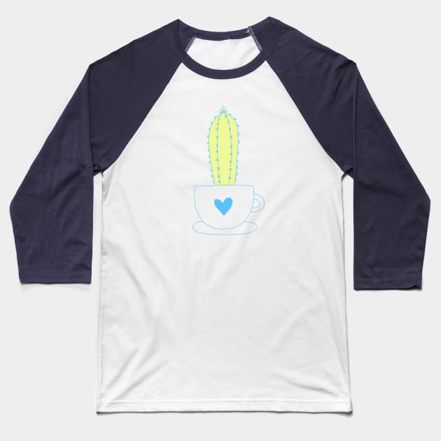 Green Cactus Plant In a Heart Baseball T-Shirt by Spirit Animals 21